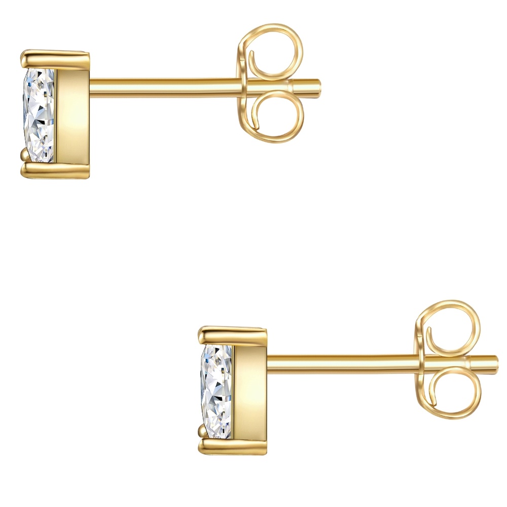 Glanzstücke München Puces d'oreilles en argent Triangle Argent sterling Oxyde de zirconium (CZ) en Or Boucles d'oreilles
