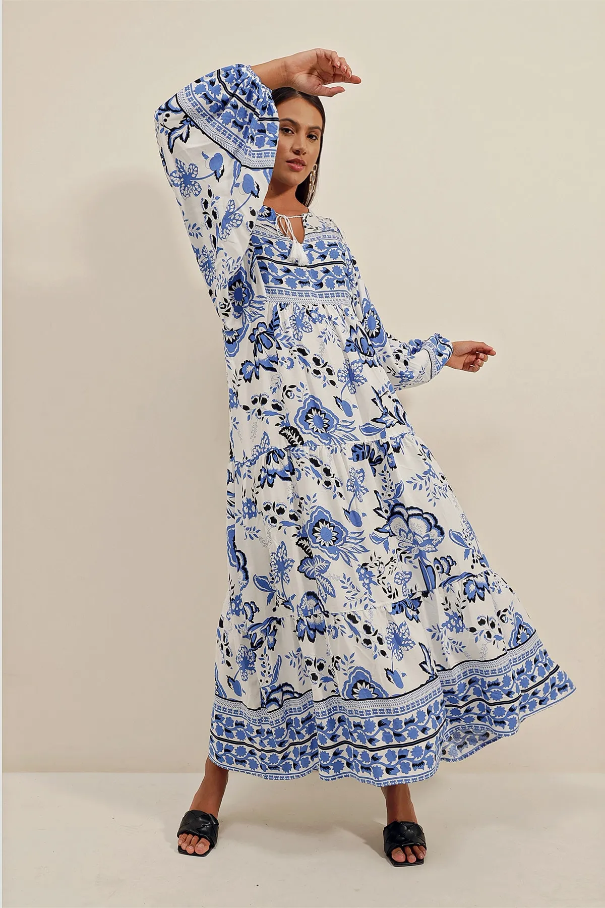 Bigdart  2420 Kleid mit Fledermausärmeln – Weiß