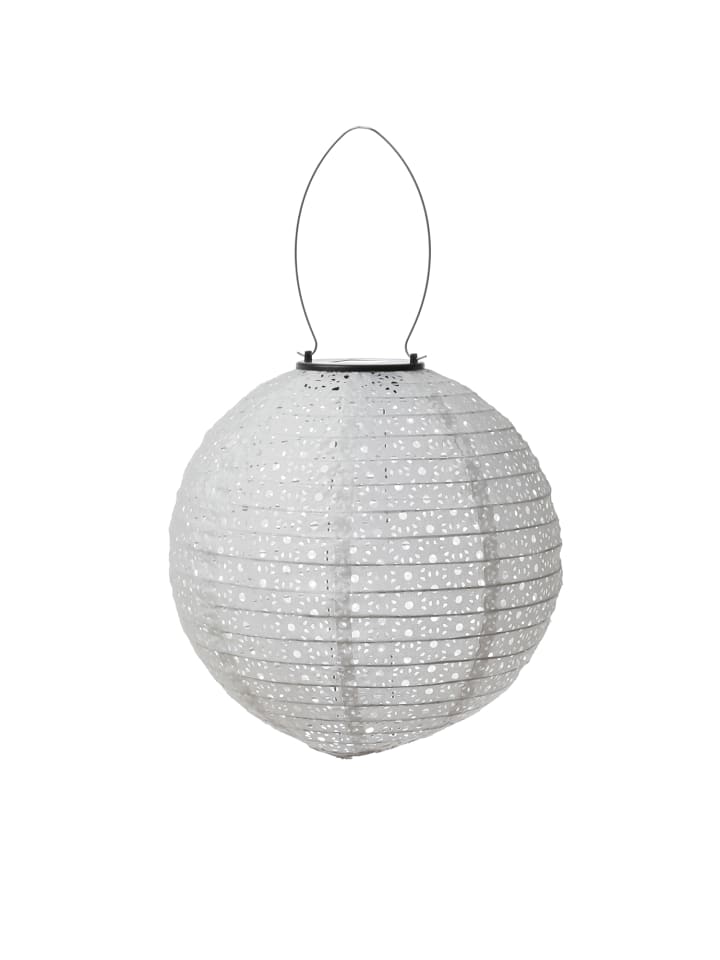 MARELIDA 2x LED Solar Lampion mit Blumenmuster D: 25cm/30cm in weiß günstig kaufen onesize
