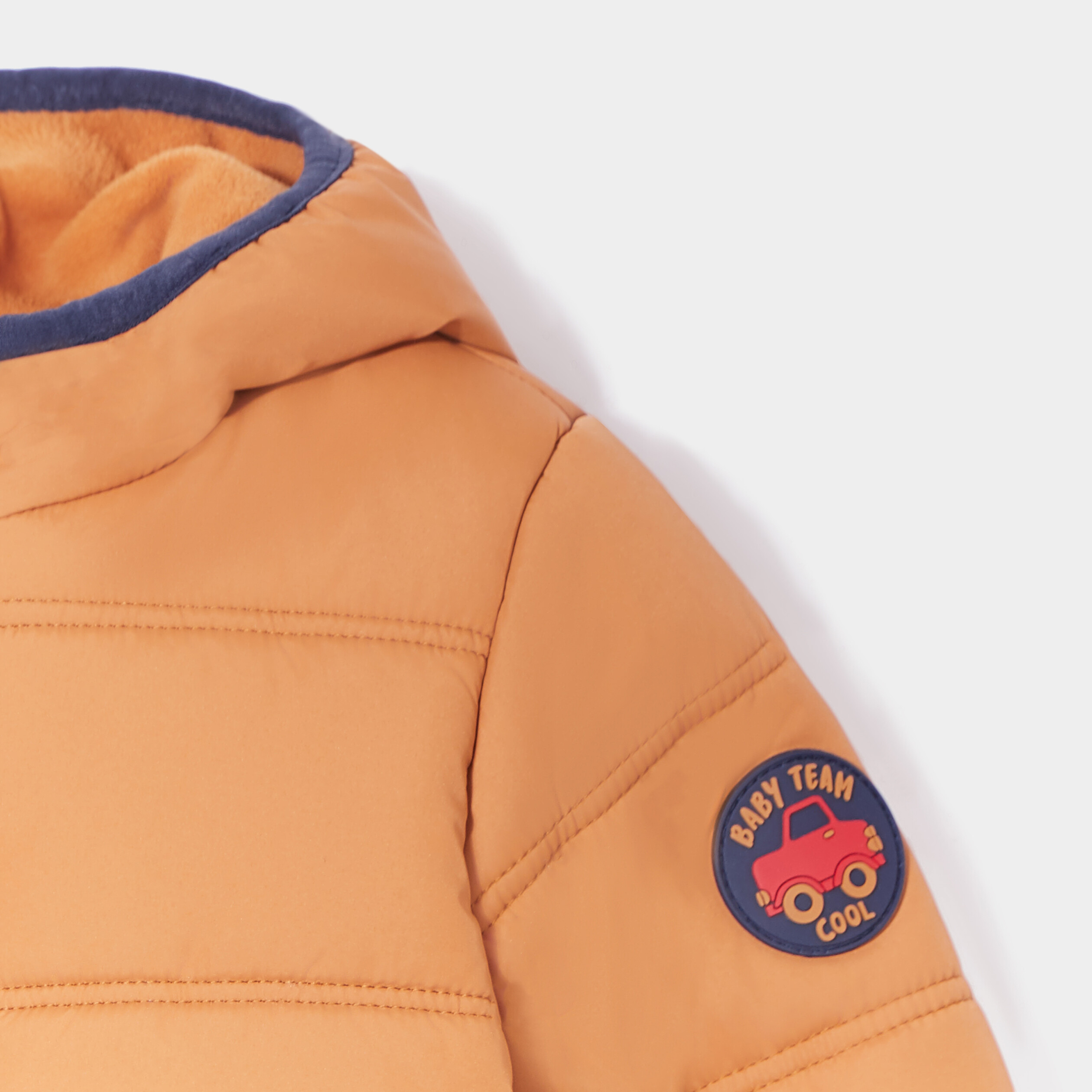 Doudoune à capuche doublure polaire marron cognac bébé garçon | La Halle