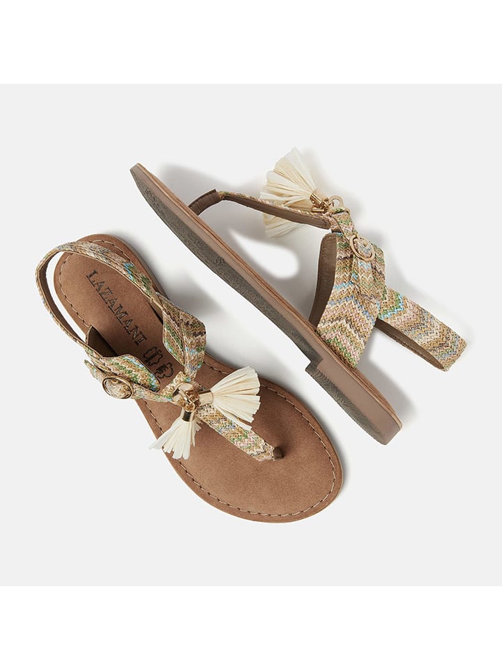 Lazamani Zehensandalen in Beige günstig kaufen
