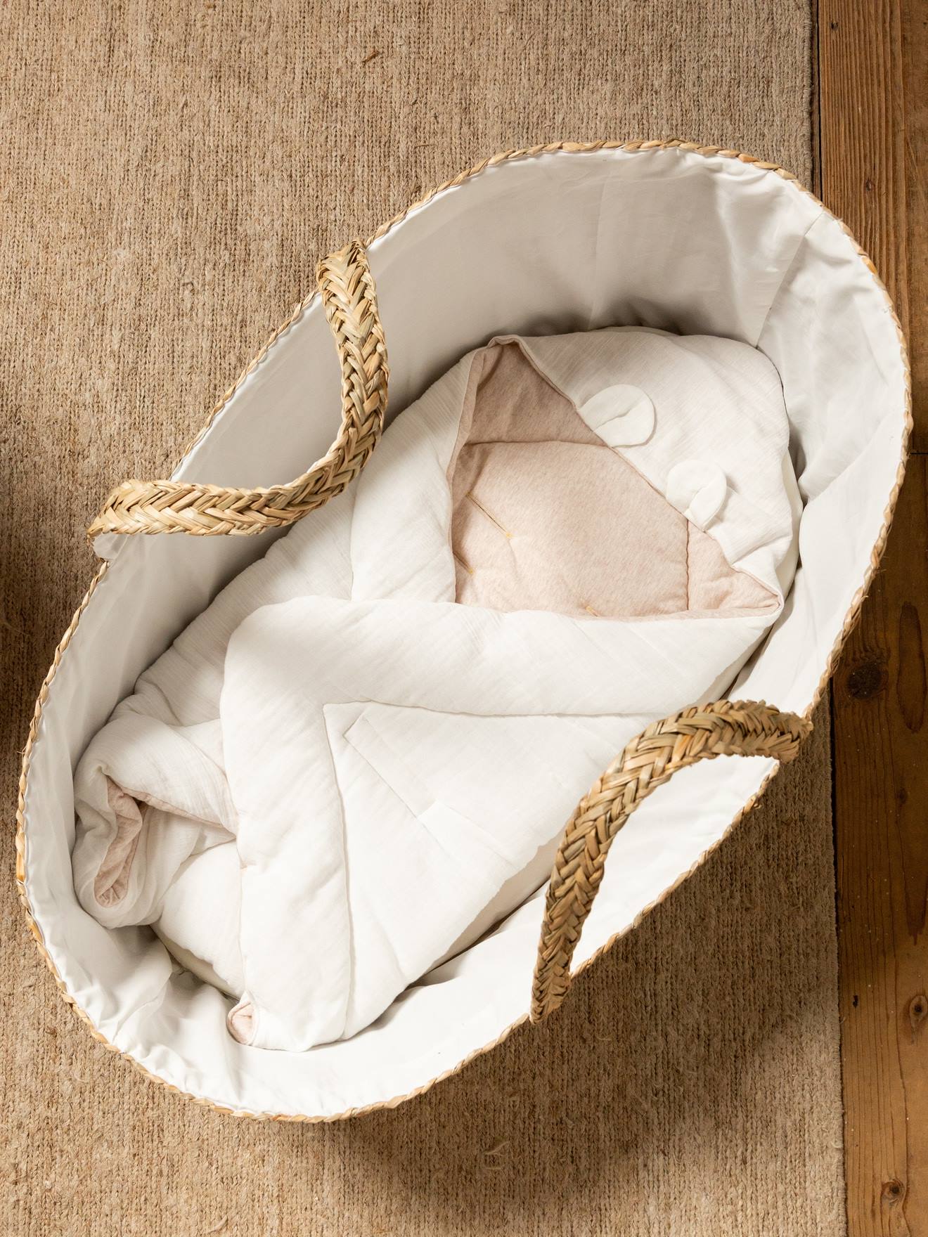 Couffin bébé CHILDHOME Moise Jonc de mer naturel/écru