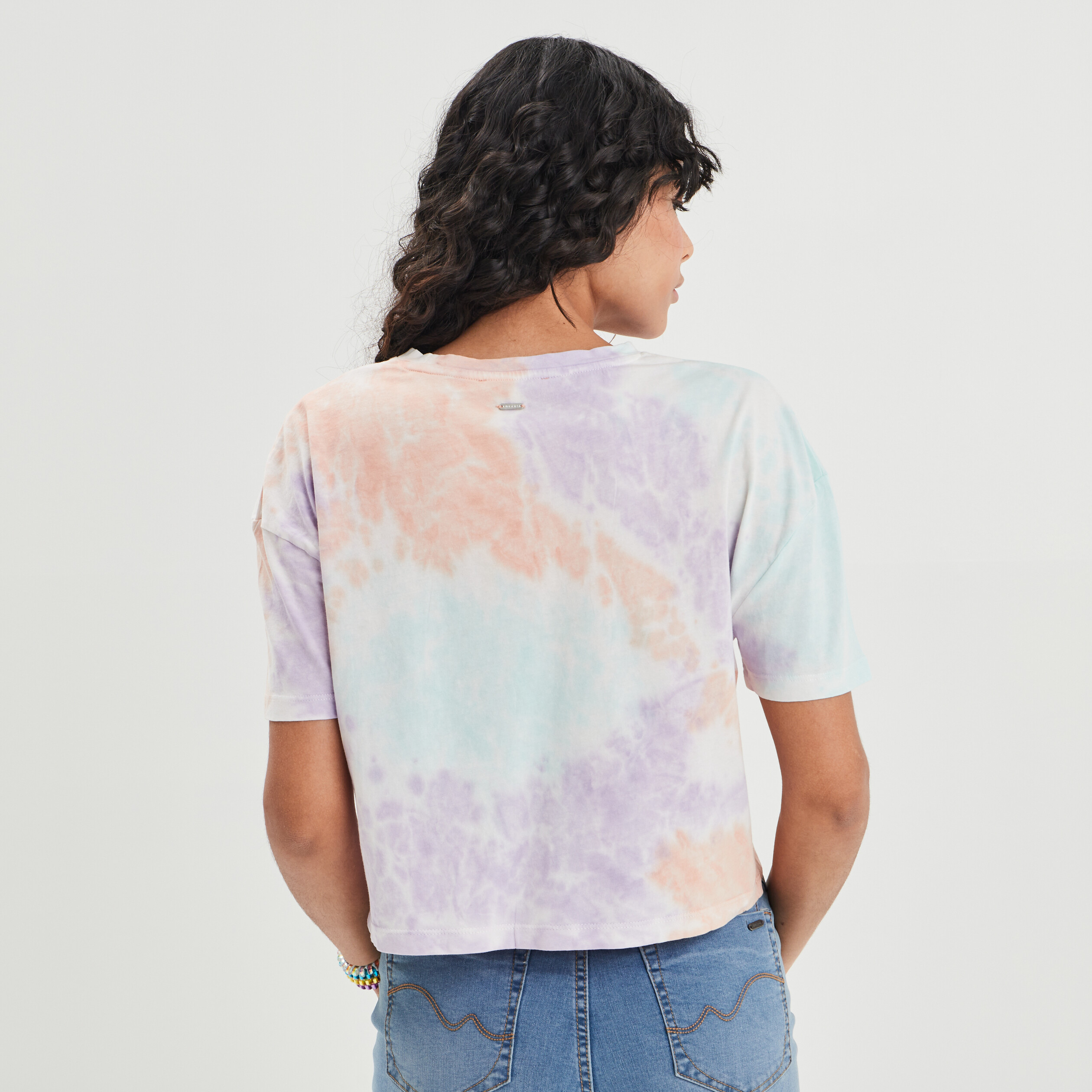 T-shirt cropped oversize Creeks rose femme | La Halle