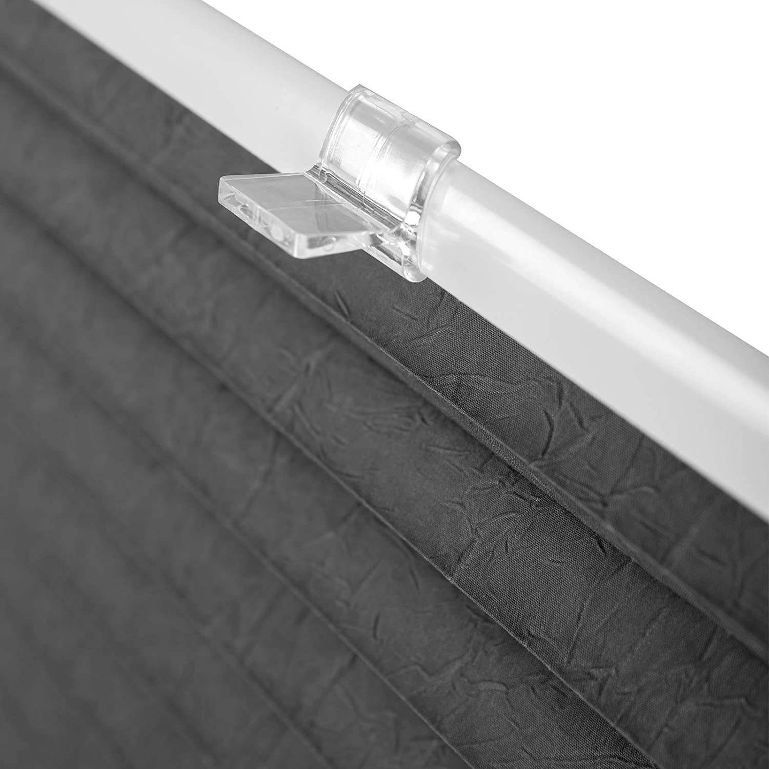 Plissee, Woltu, Klemmfix ohne Bohren für Fenster & Tür Crushed Optik