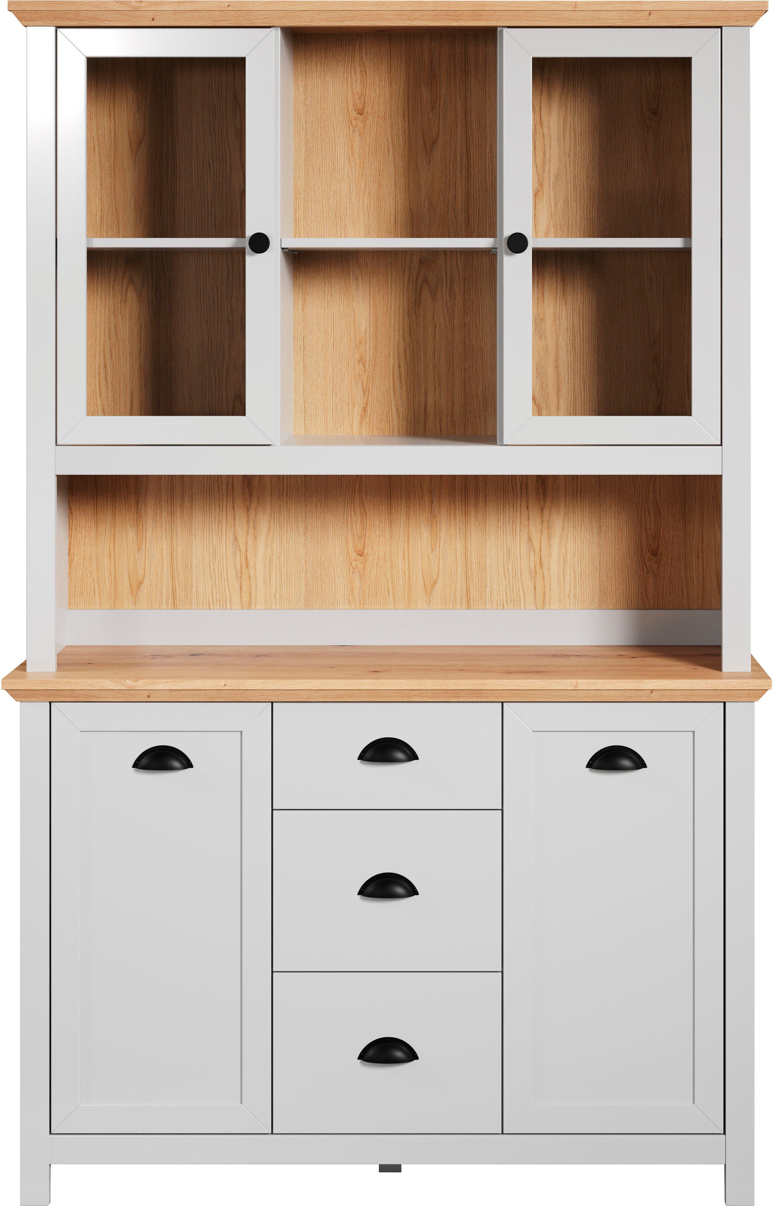 Home affaire Buffet Herzwill Artisan Eiche NB und hellgrau, matt, im Landhaus-Look