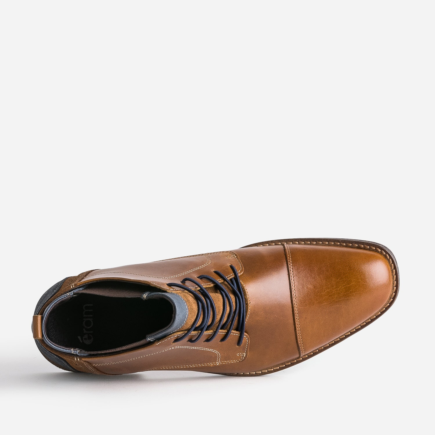 Derby cognac en cuir avec élastiques