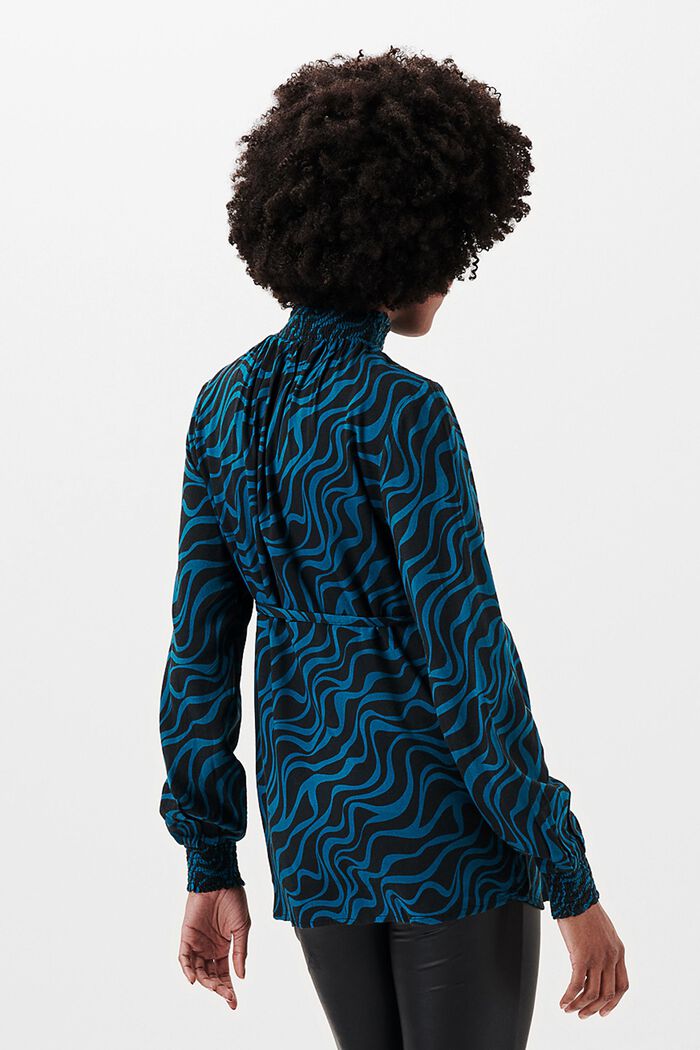 Bluse mit Stehkragen und Muster