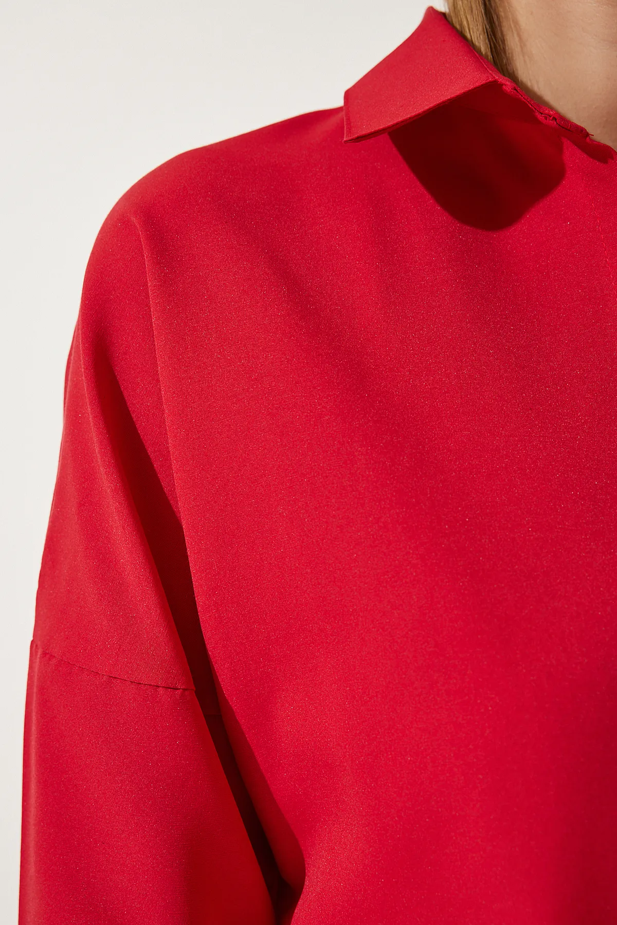 Happiness İstanbul  Hemd - Rot - Oversized