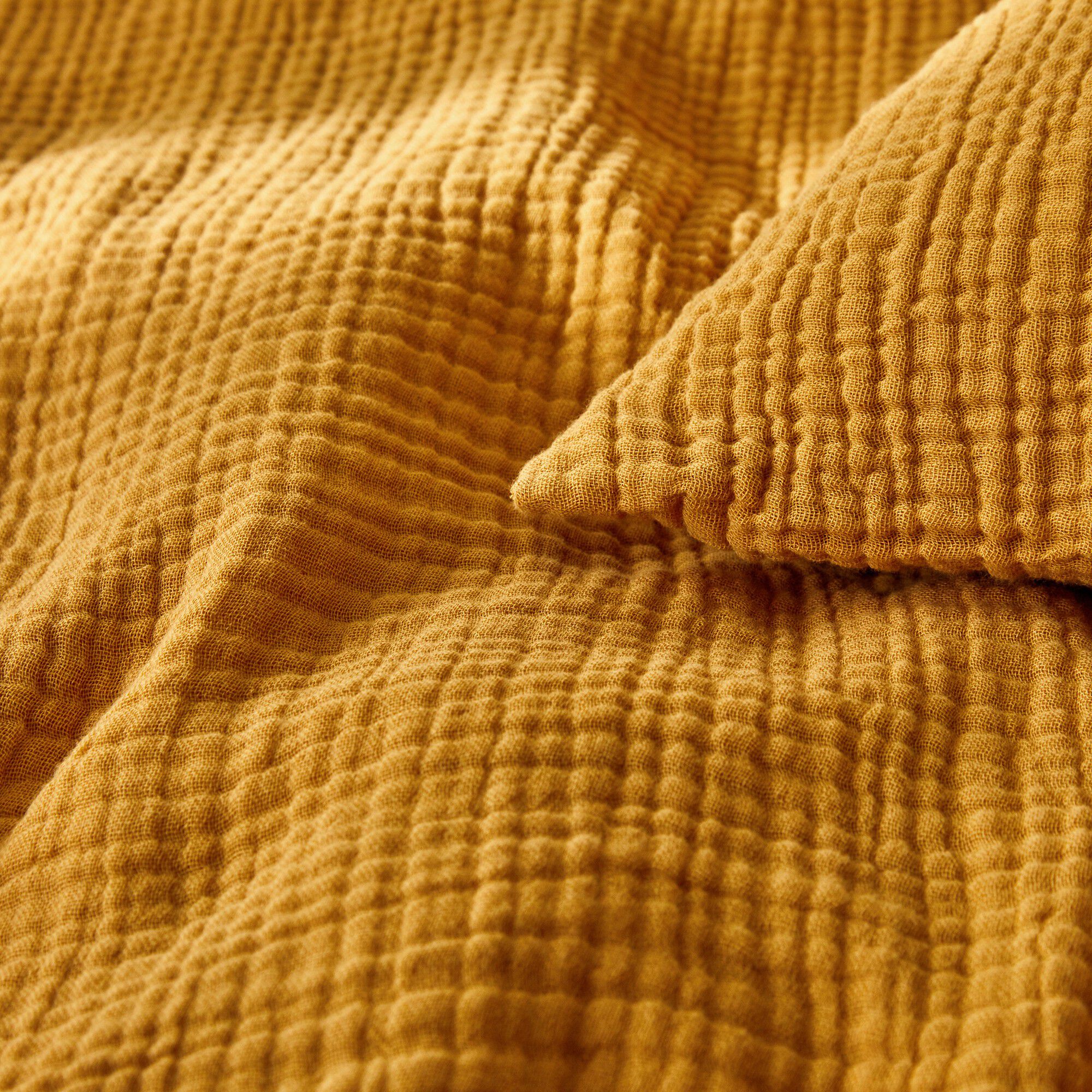 Linge de lit uni en triple gaze de coton