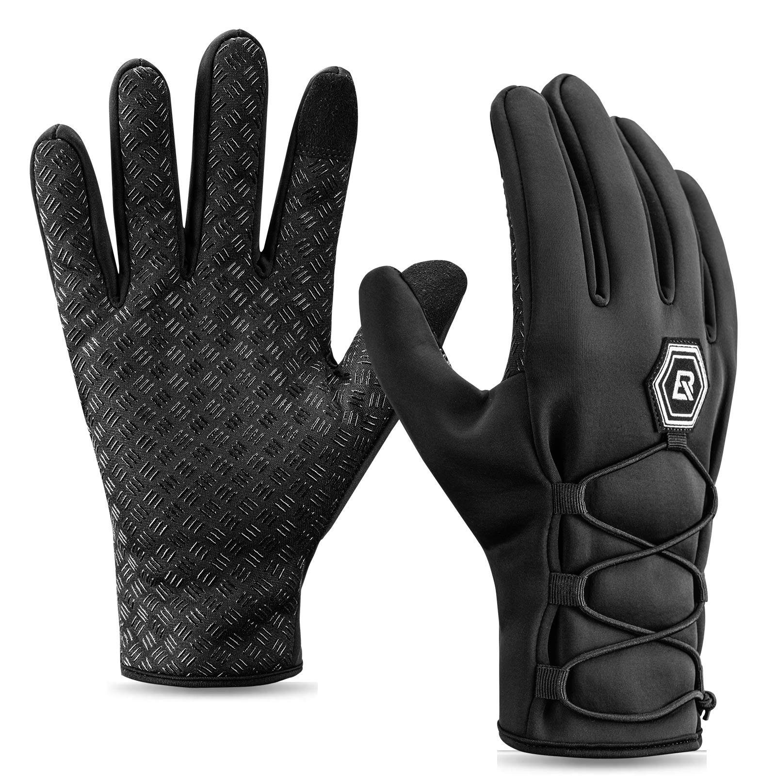 ROCKBROS Fahrradhandschuhe Winter Handschuhe Herren Touchscreen (Warme Arbeitshandschuhe Winddichte Laufhandschuhe zum Radfahren, Wandern, Skifahren, Motorrad)