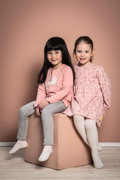 T-Shirt langarm, rosa für Mädchen