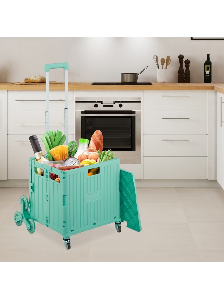 relaxdays Einkaufstrolley in Türkis günstig kaufen onesize