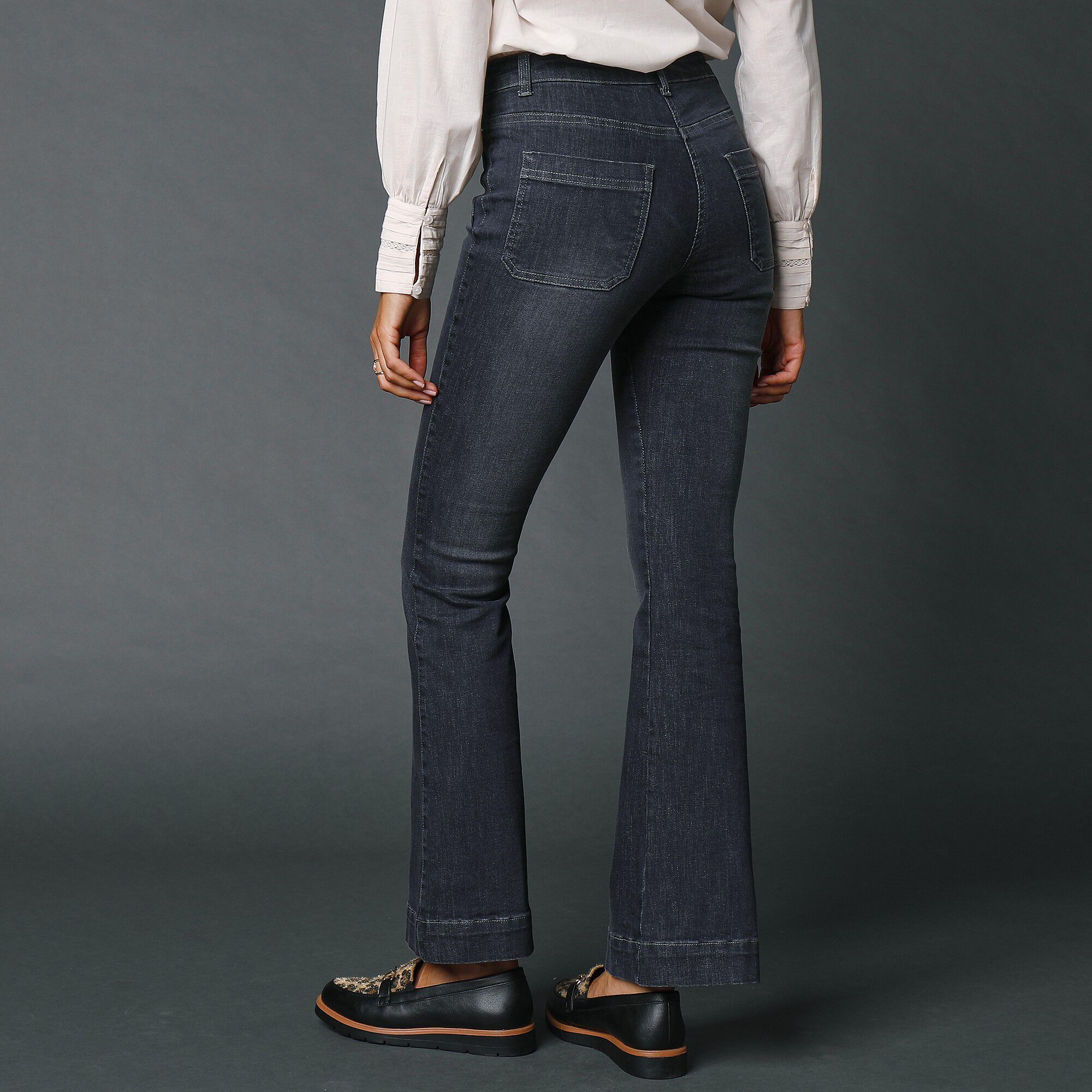 Jean bootcut poches plaquées