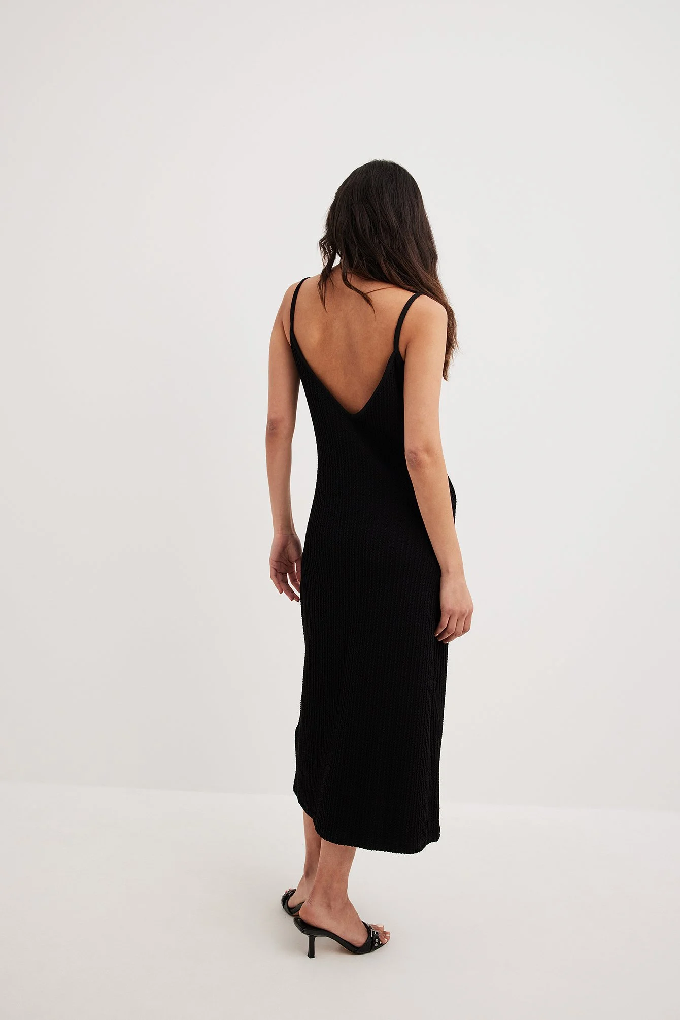 Strukturiertes Midikleid mit lockerer Passform