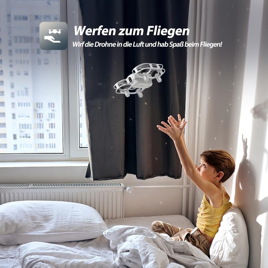 DEERC D11 Mini Kinder RC Quadrocopter mit 2 modulare Akkus Drohne (One-Key-Start 3 Geschwindigkeit Spielzeug Geschenk fürAnfänger Jungen)