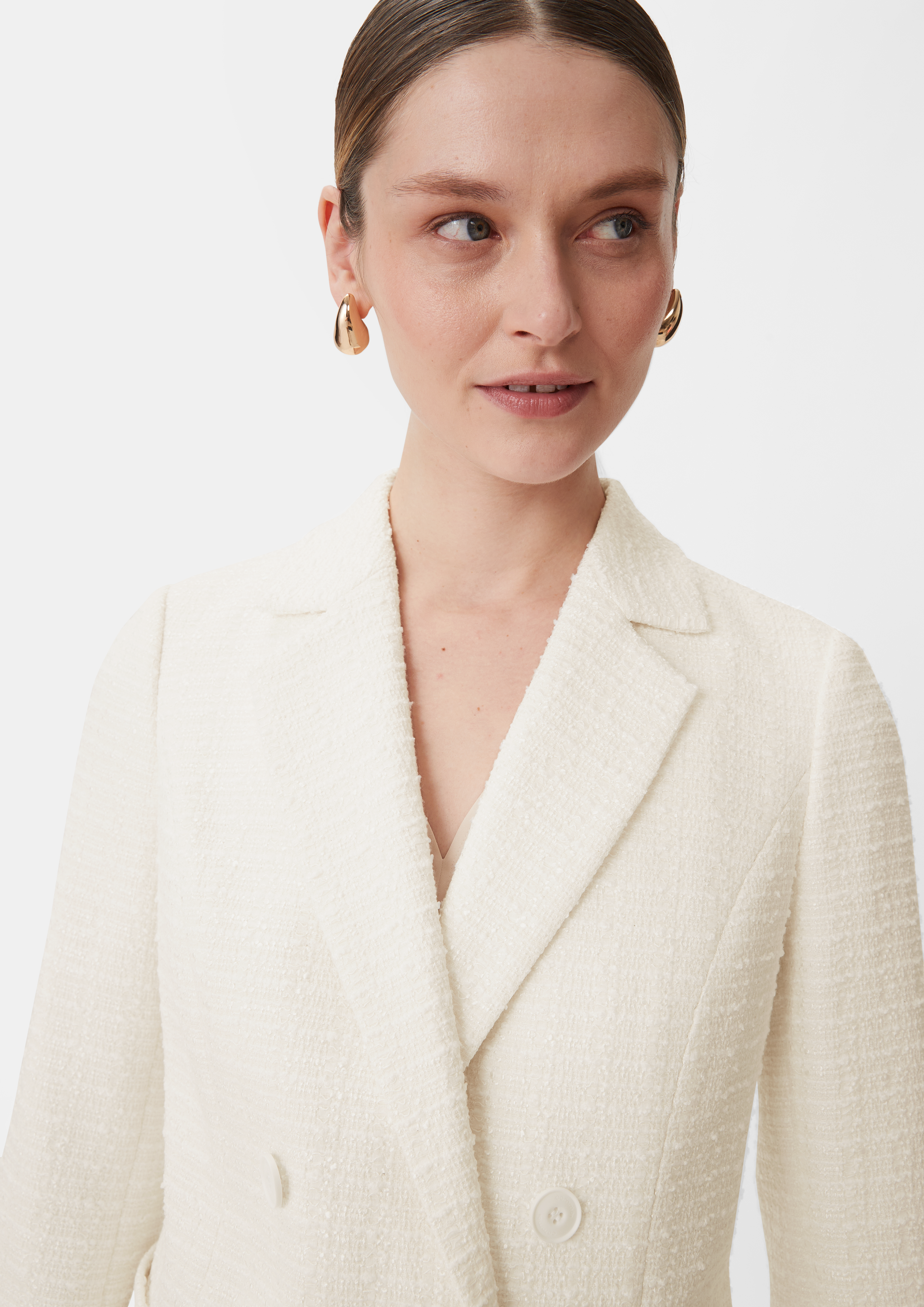 Blazer aus Bouclé - weiß