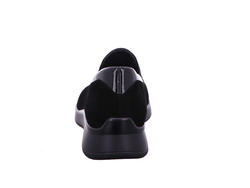 SEMLER Klassische Slipper schwarz K-LACK/SAMT-CHEV.