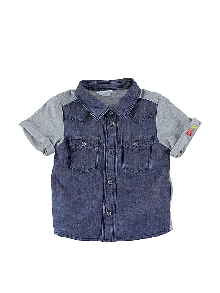 Diesel Kid Hemd in Blau/ Grau günstig kaufen 86