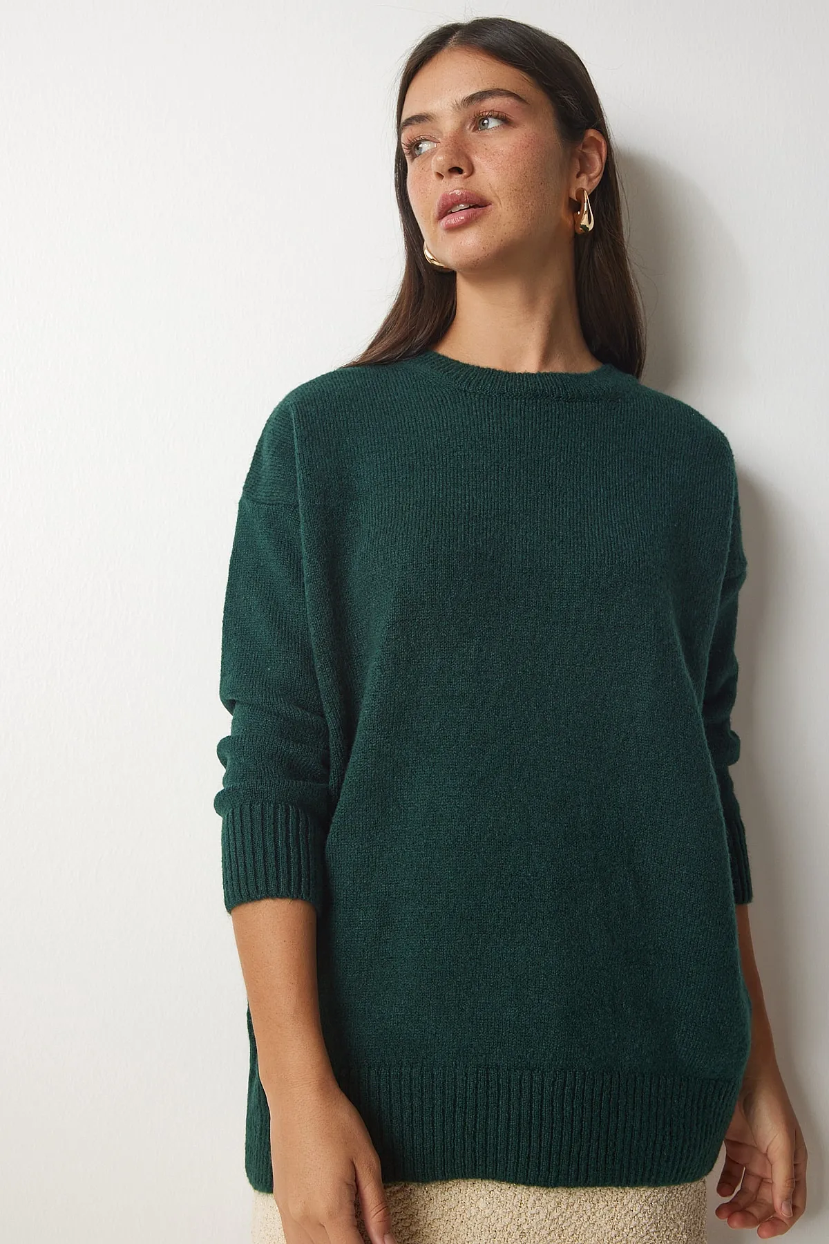 Happiness İstanbul  Pullover - Grün - Oversized