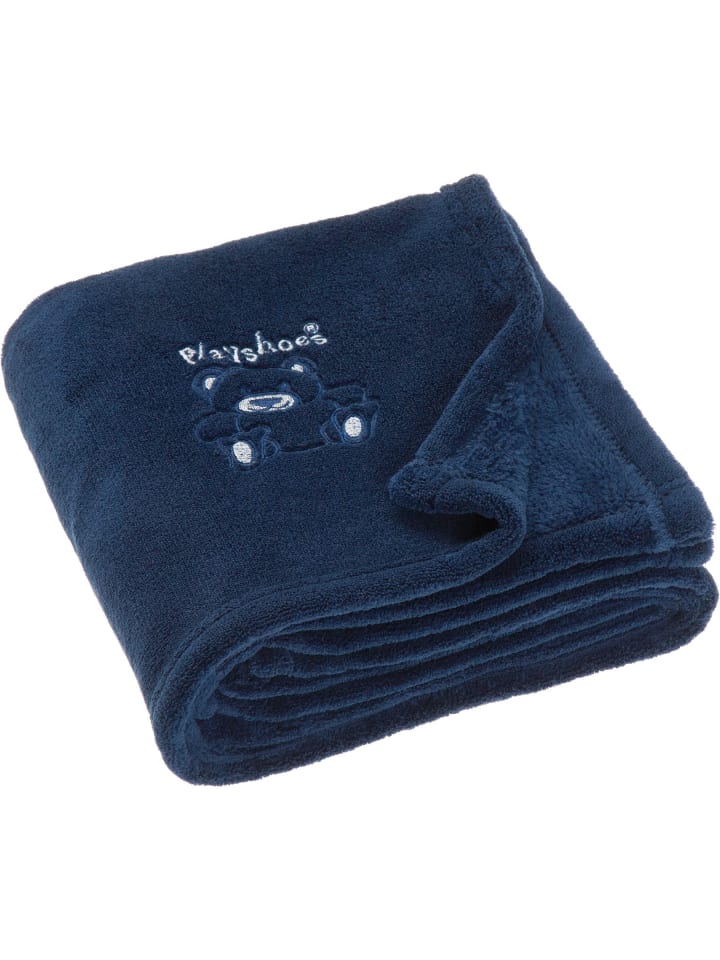 Playshoes Fleece-Decke Bär in Marine günstig kaufen