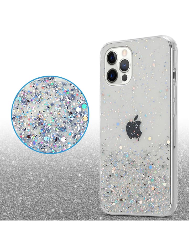 cadorabo Hülle für Apple iPhone 12 / 12 PRO Glitter in Transparent mit Glitter günstig kaufen onesize