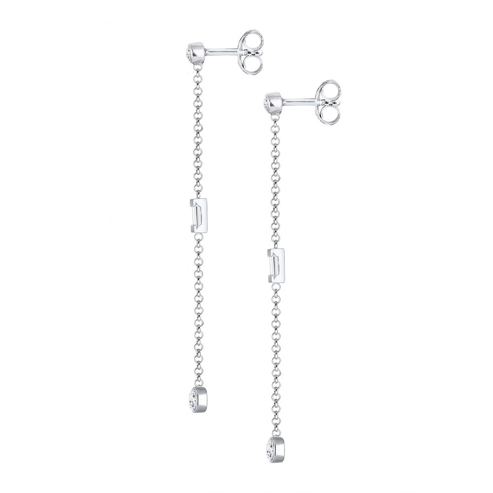 Elli PREMIUM Elli PREMIUM Boucles d'Oreilles Femme Chaîne à l'Allure Moderne avec une Pierre T Boucles d'oreilles