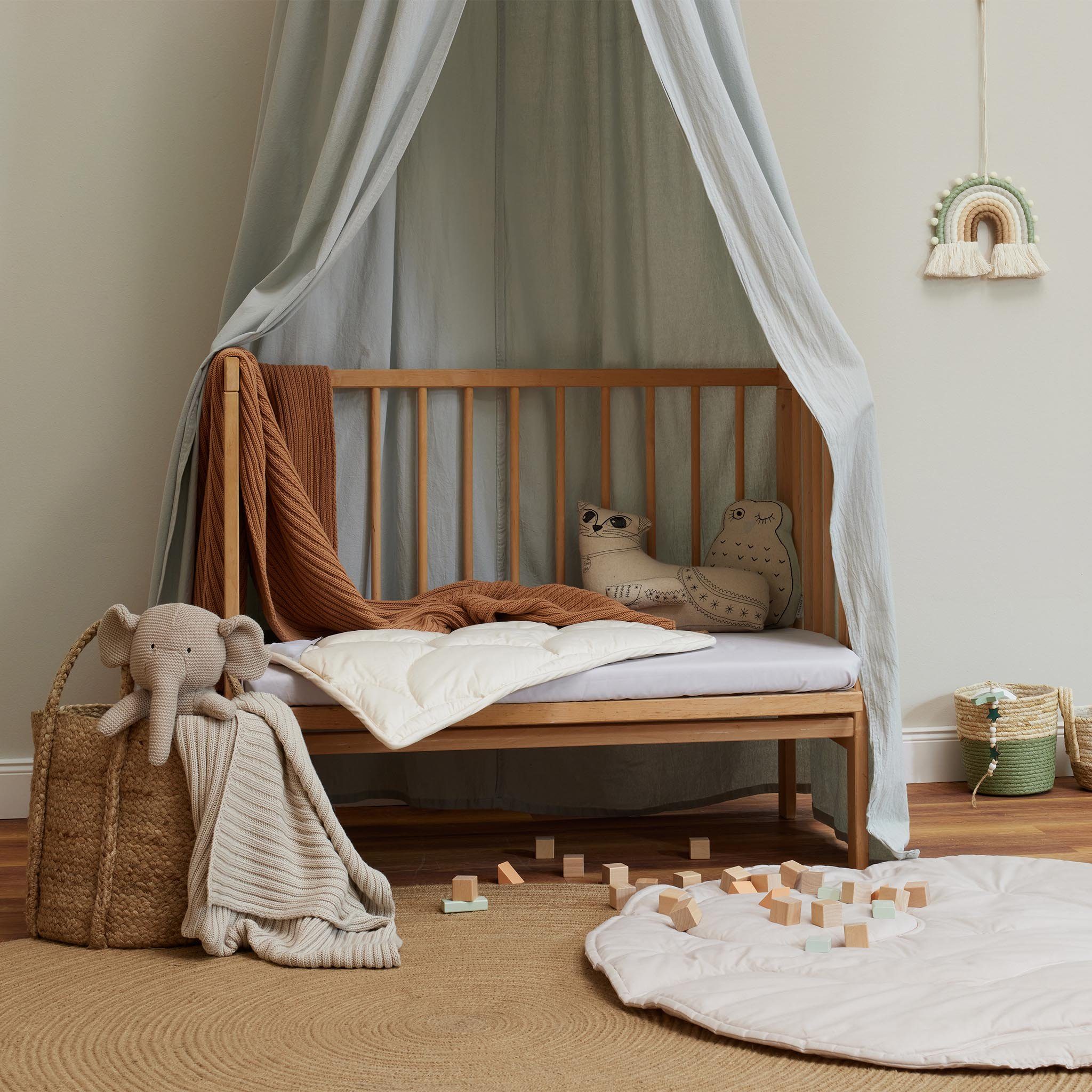 Babydecke Baumwoll-Kinderdecke Santo, Urbanara, Kinderdecke, 100% Bio-Baumwolle in schwerem Strickdesign