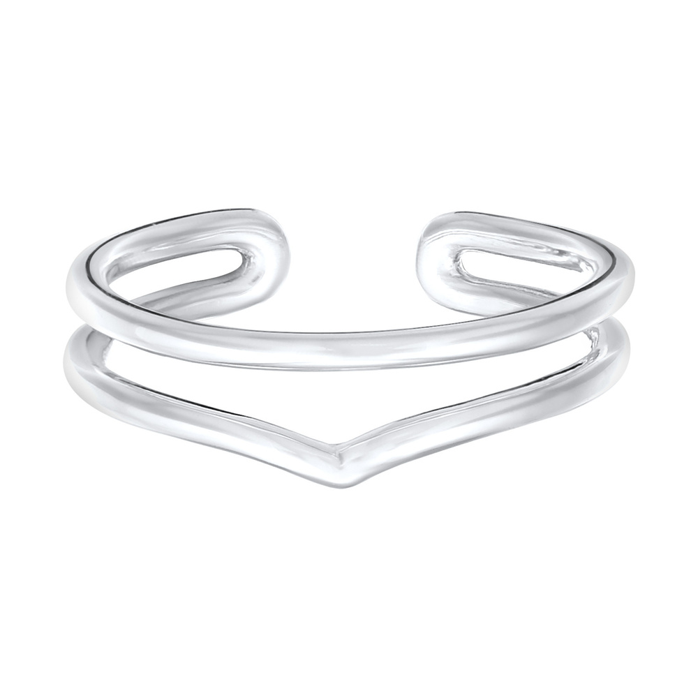Elli Elli Bague Femmes enroulement ouvert forme de V géo en argent sterling 925 Bague
