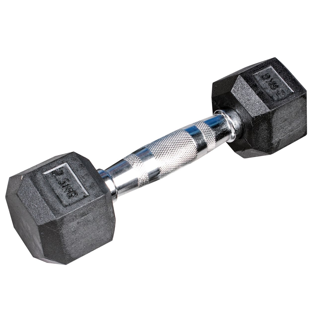 L.A. Sports Body Coach Hexagon Kurzhantel 2,5 kg gummierte sechs-eckige Gewichte aus Gusseisen