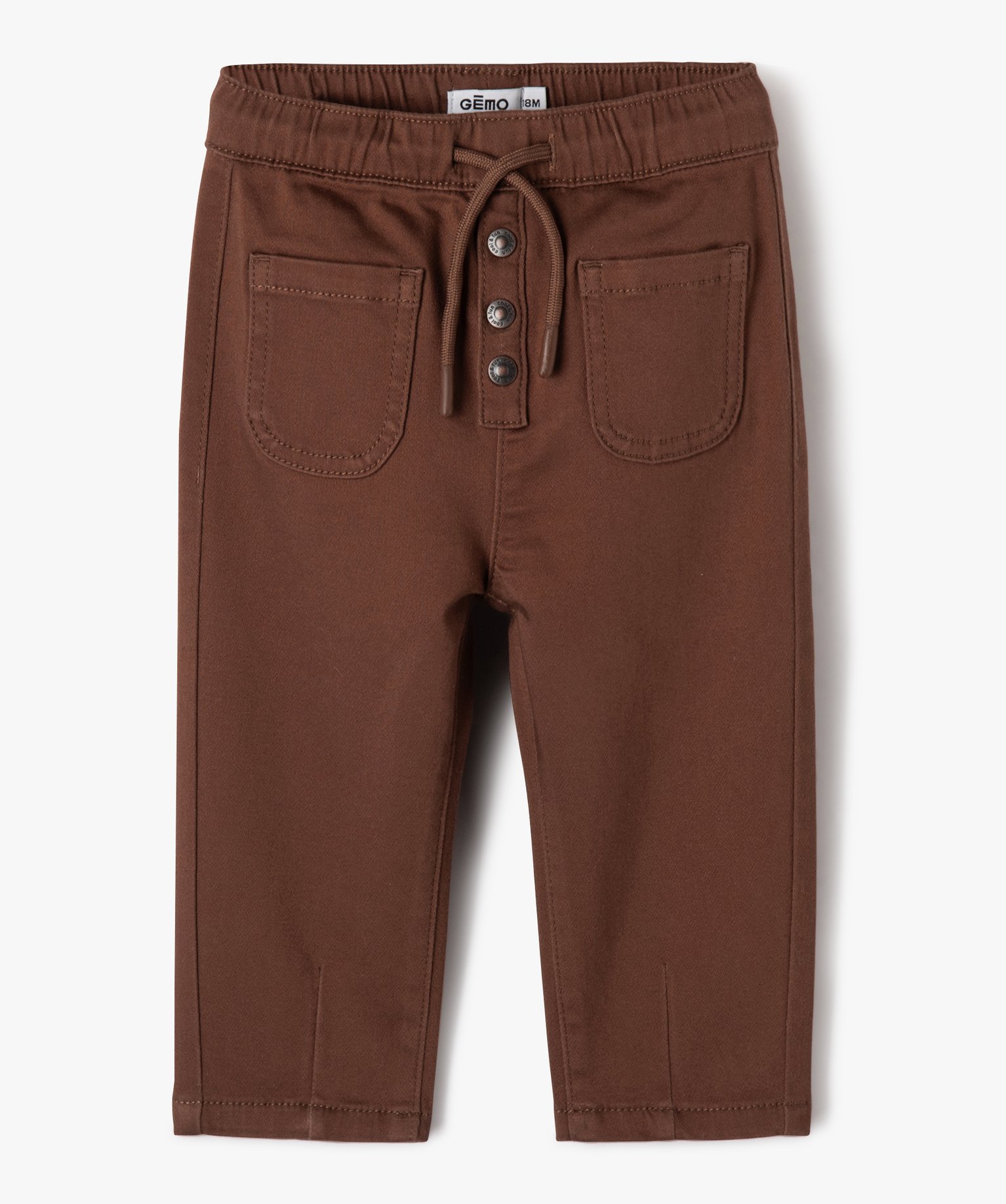 Pantalon loose à poches plaquées bébé Garçon marron | GEMO