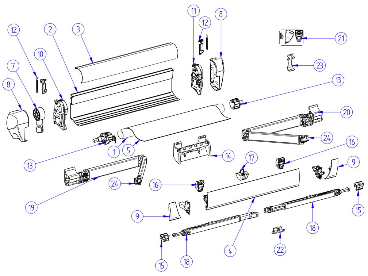 Thule Omnistor Set Halter Vorderschiene Tension Rafter 5003
