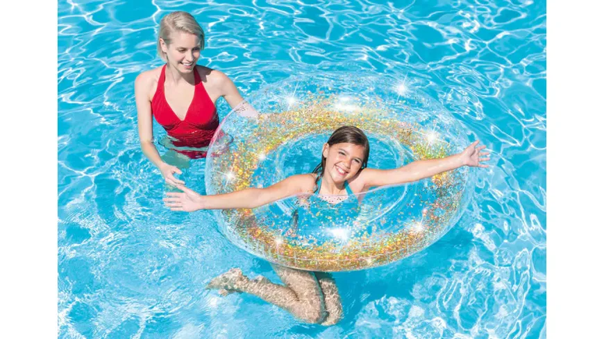 Intex - Schwimmreifen Glitter Transparent, 119 cm