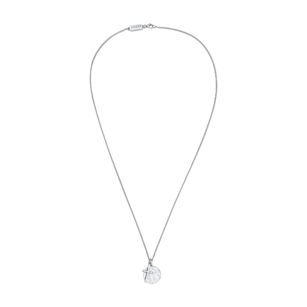 KUZZOI KUZZOI Collier Hommes Monnaie Croix Pendentif Tendance organique en Argent Sterli Bijoux