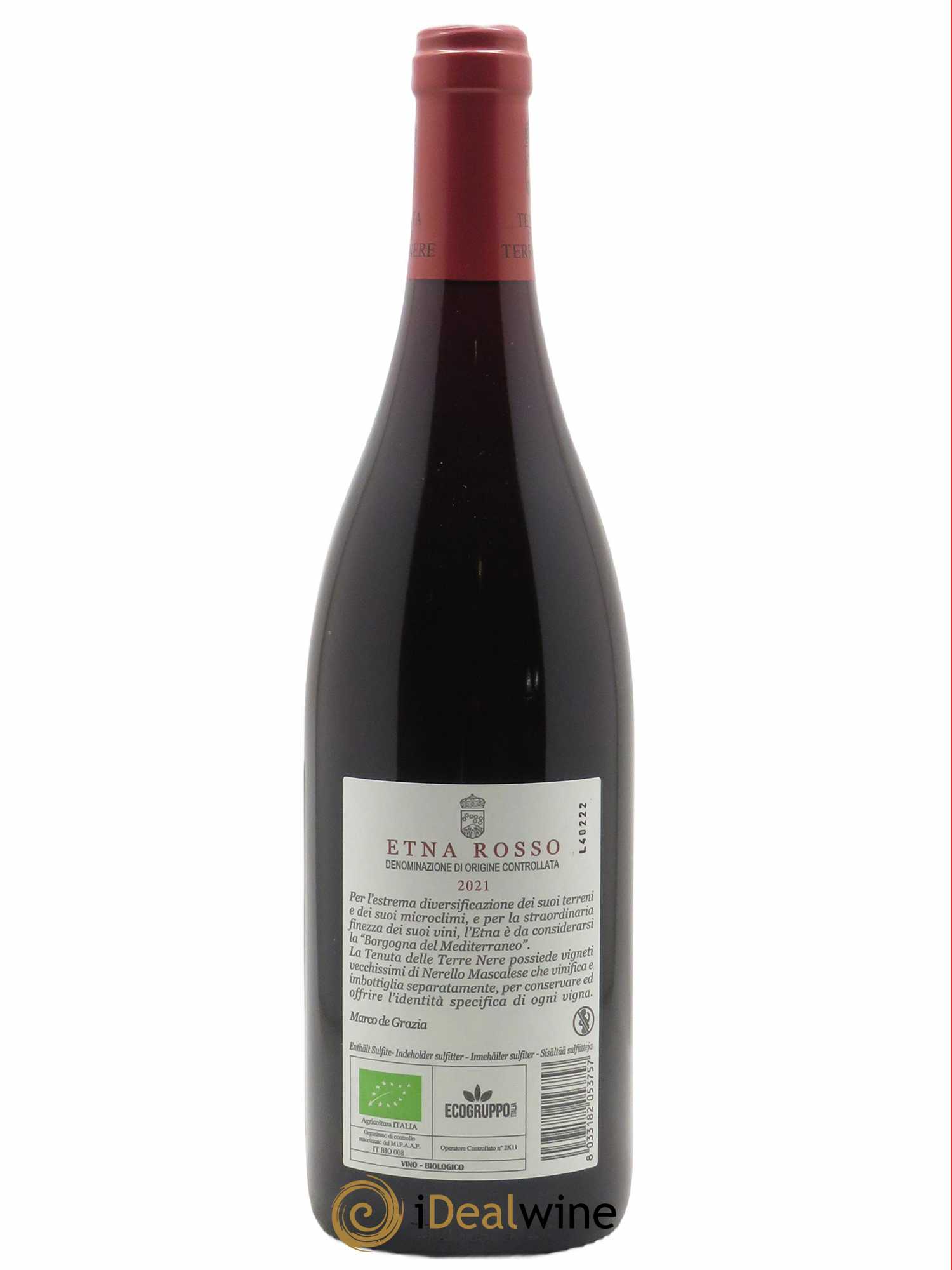 Etna Rosso DOC Tenuta delle Terre Nere  2021 - Lot de 1 Bouteille