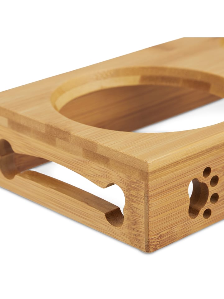 relaxdays Napfständer Bambusin Natur günstig kaufen onesize