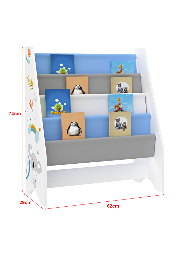 en.casa Kinderregal Fisterra in Blau (H)74cm (B)62cm (T)29cm günstig kaufen onesize