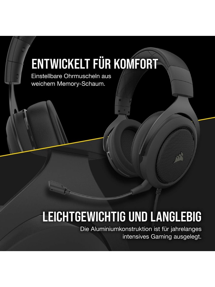 Corsair Corsair HS50 Pro Stereo Gaming Headset (Anpassbare Memory-Schaumstoff in Schwarz günstig kaufen onesize
