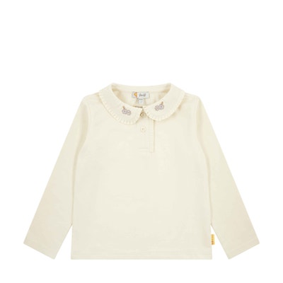Poloshirt langarm, beige für Mädchen
