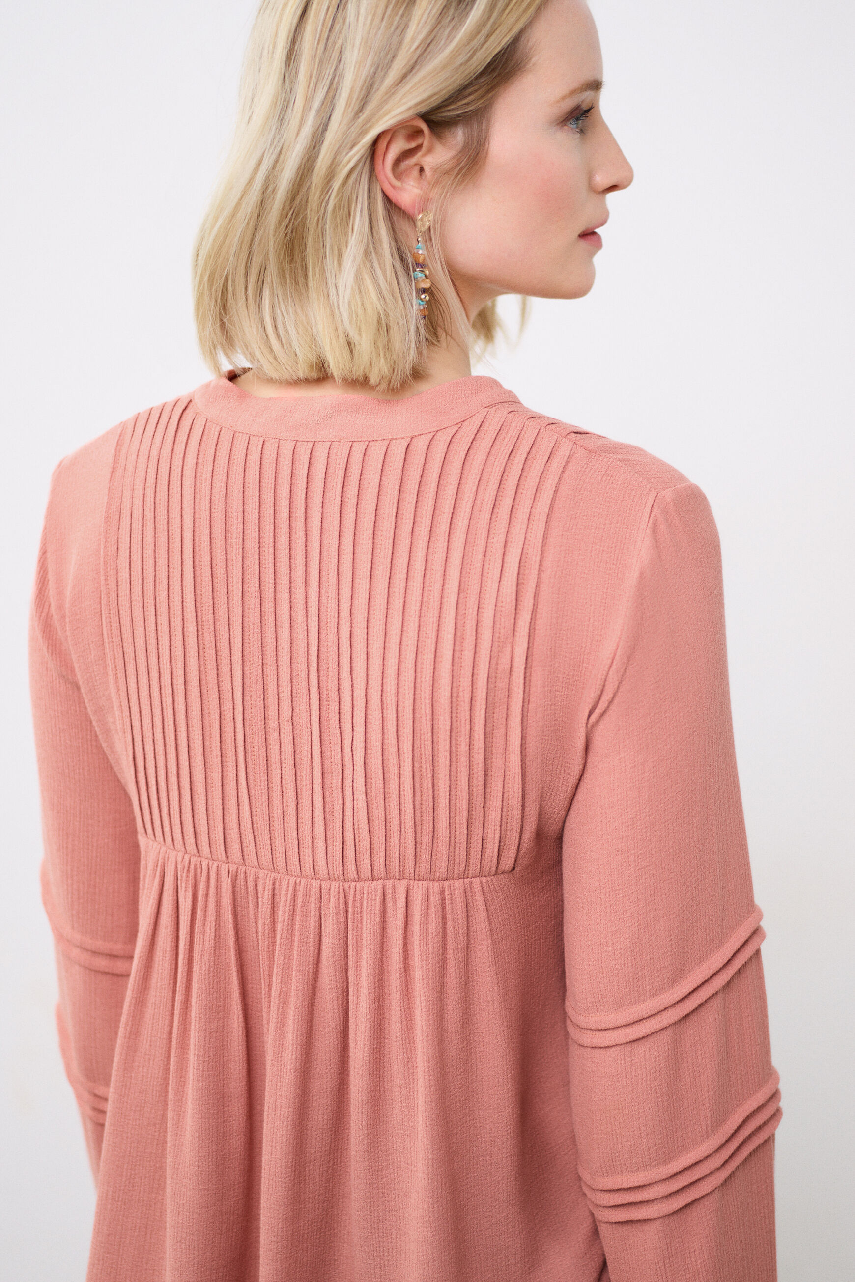 chemisier lea rose saumon femme