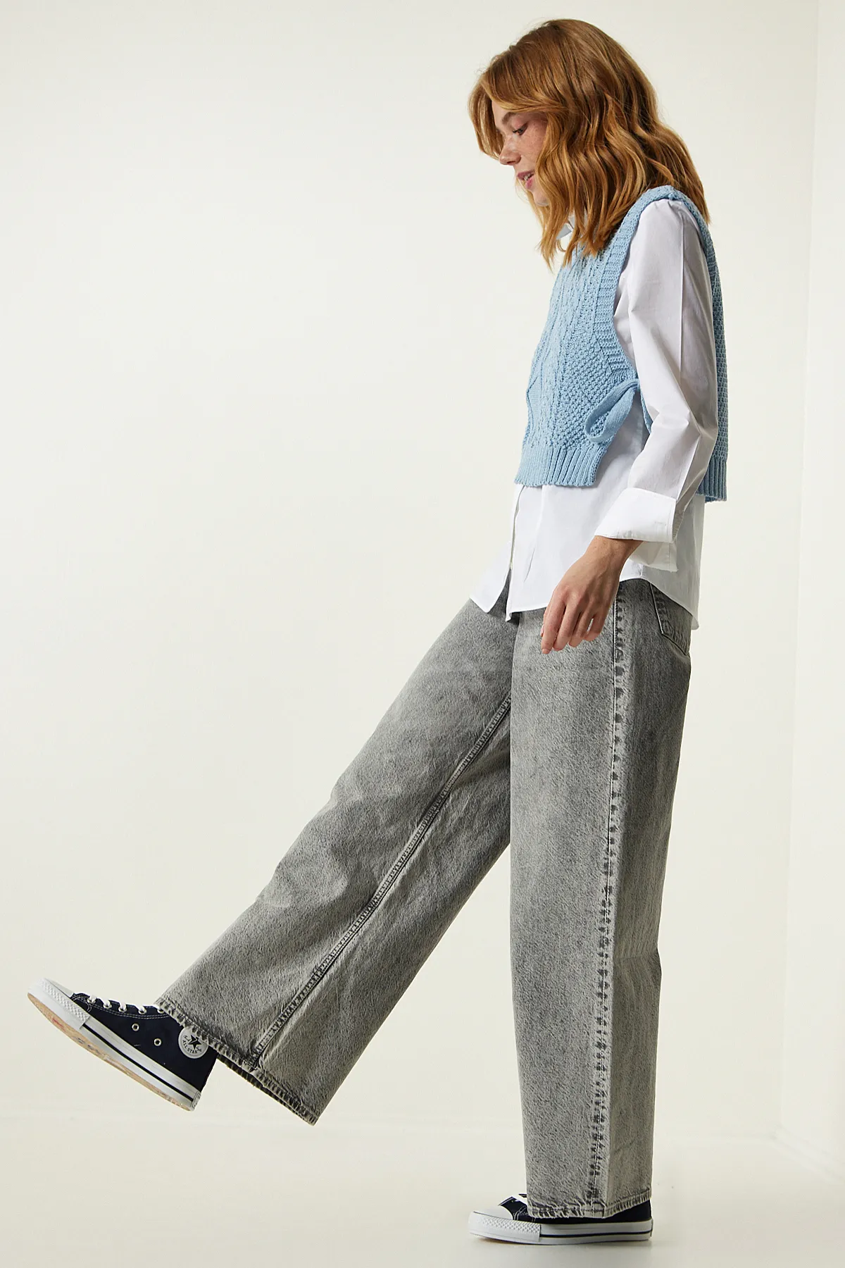 Happiness İstanbul  Strickweste - Blau - Regular Fit