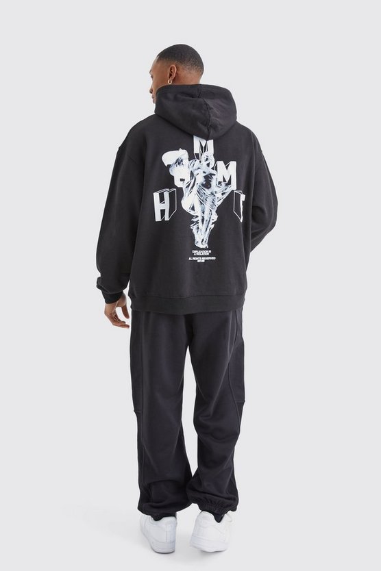 Oversize Hoodie mit Homme Print