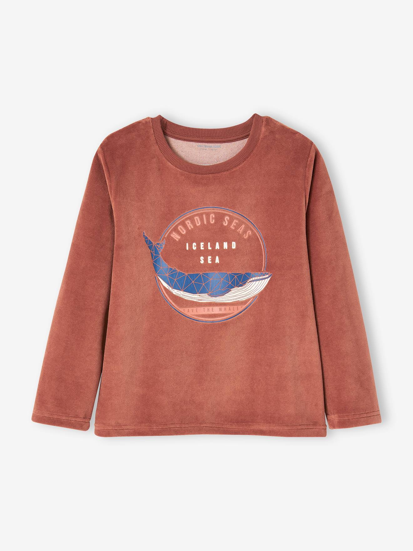 Lot de 2 pyjamas baleines en velours garçon bleu roi