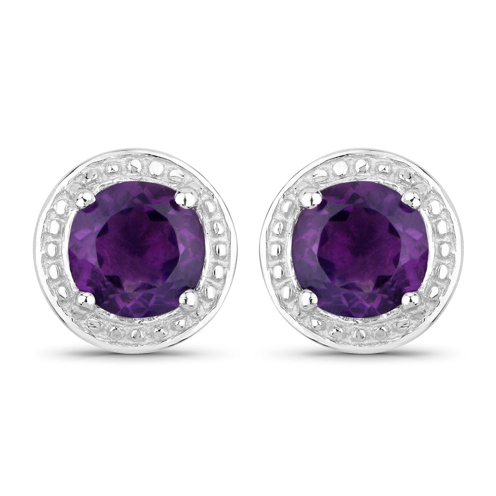 Rafaela Donata Boucles doreilles Argent sterling Améthyste en Argent Bijoux
