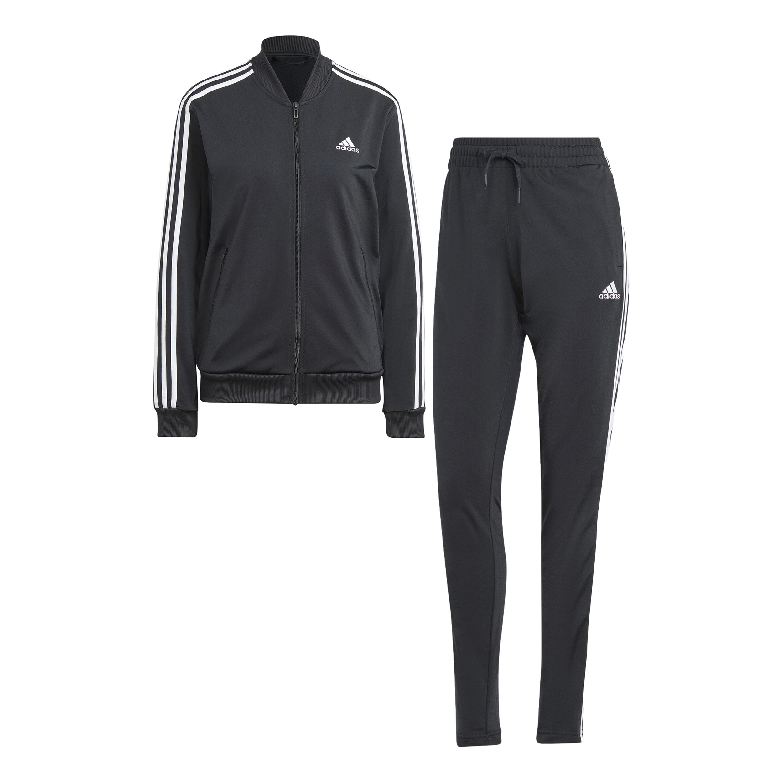 3 Stripes Trainingsanzug Damen - Schwarz, Weiß
