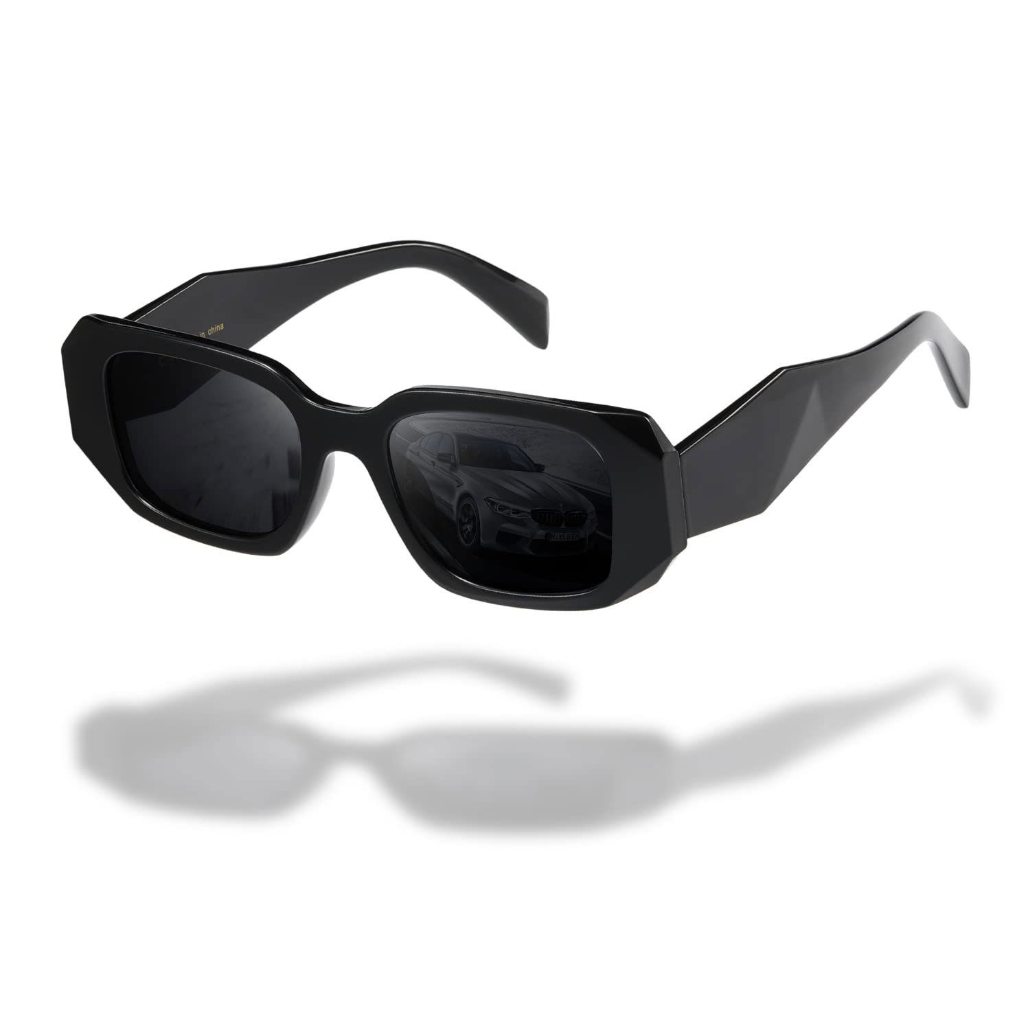 MAGICSHE Sonnenbrille Rechteckige Sonnenbrillen für Damen und Herren Retro Mode UV beständige Sonnenbrille