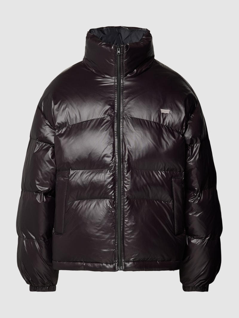 Steppjacke mit Logo-Stitching Modell 'RETRO PUFFER' in schwarz
