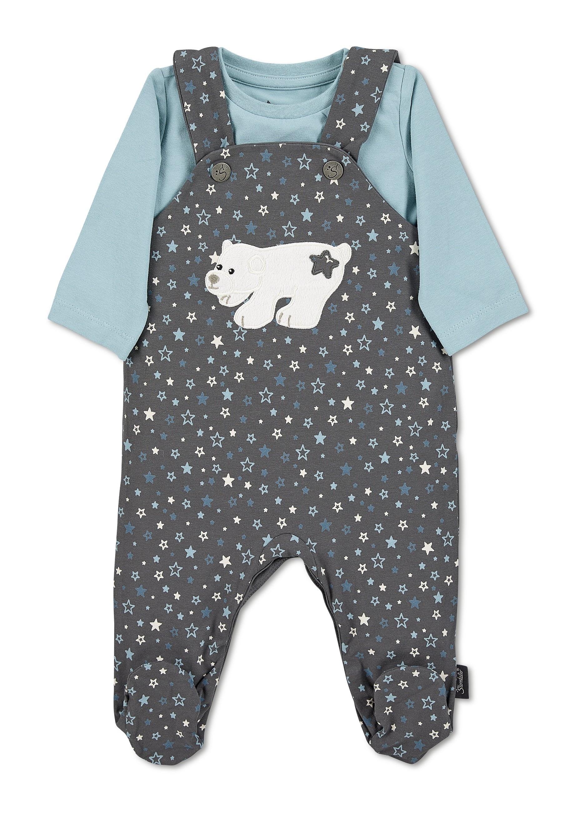 Baby Strampler aus Jersey,  Motiv Eisbär Elia