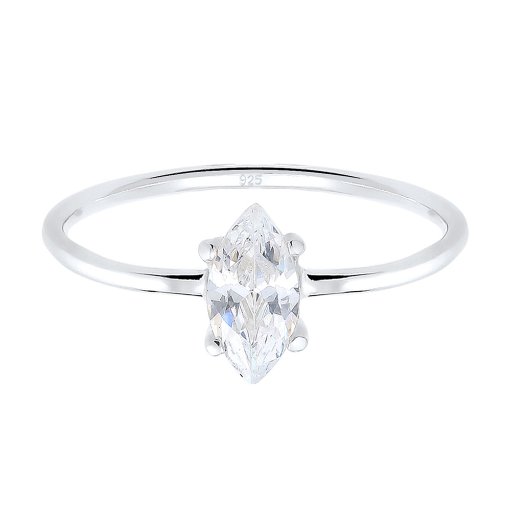 Elli Elli Bague Marquise zircone Minimal 925 Argent Bague