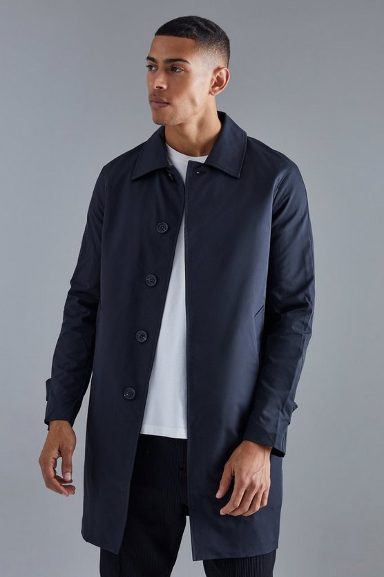 Einreihiger Poly Twill-Regenmantel