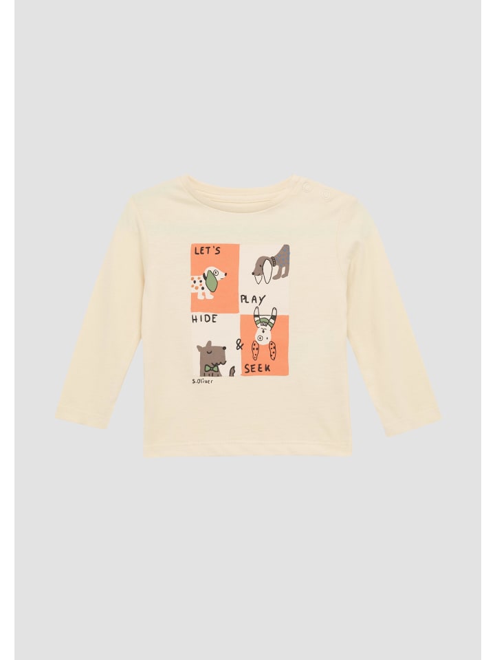 s.Oliver T-Shirt langarm in Beige günstig kaufen